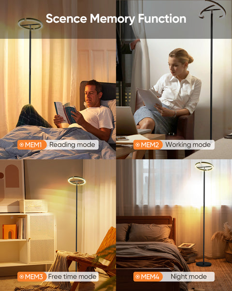 SIBRILLE MF19195 22W Floor Lamps | Black