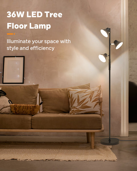 SIBRILLE FLH-036-F2 36W Floor Lamp | Black