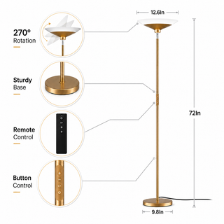 SIBRILLE Torchiere Floor Lamp - 72" Tall LED