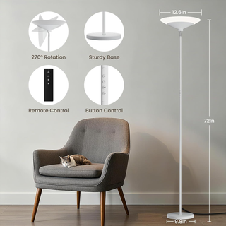 SIBRILLE Torchiere Floor Lamp - 72" Tall LED