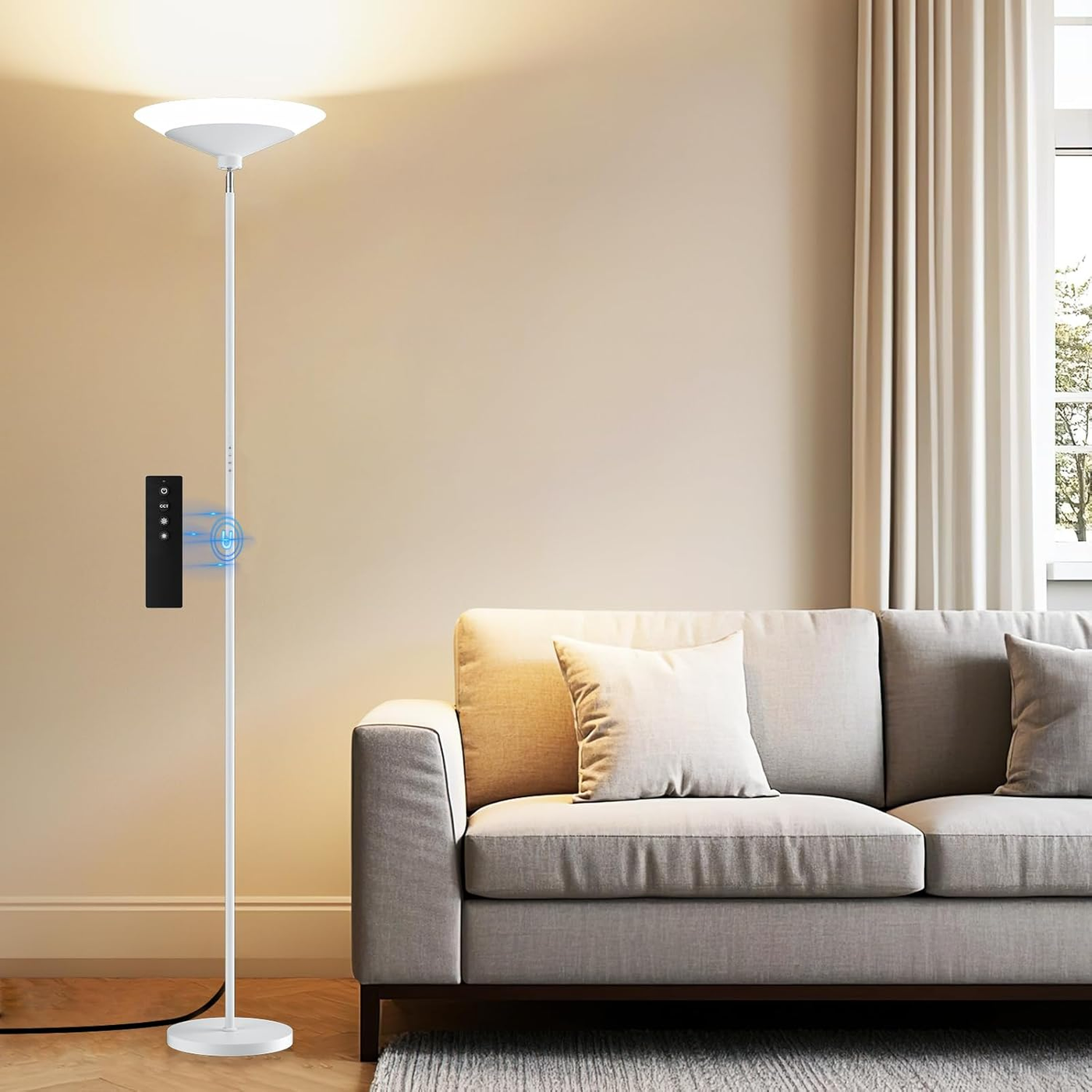 SIBRILLE Torchiere Floor Lamp - 72" Tall LED