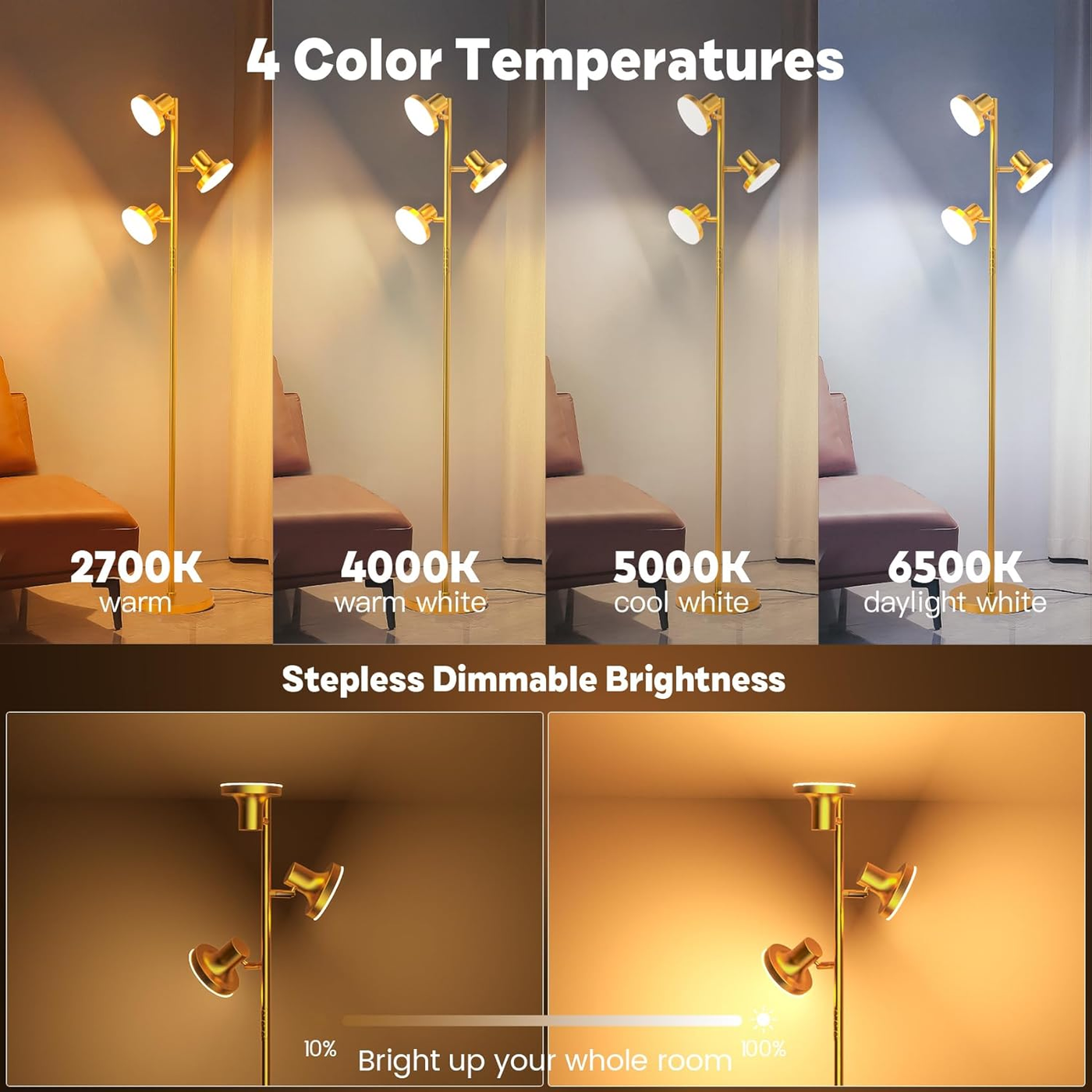 SIBRILLE 3-Head LED Tree Floor Lamp