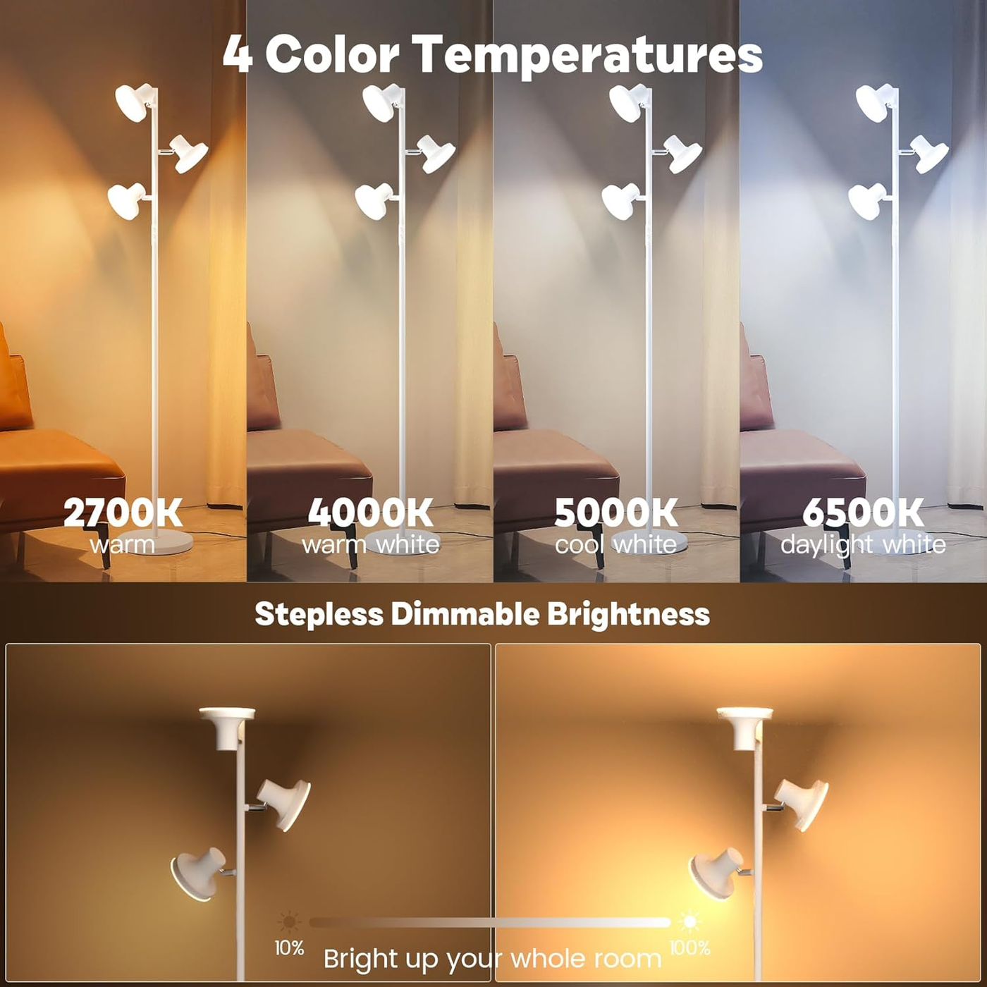 SIBRILLE 3-Head LED Tree Floor Lamp