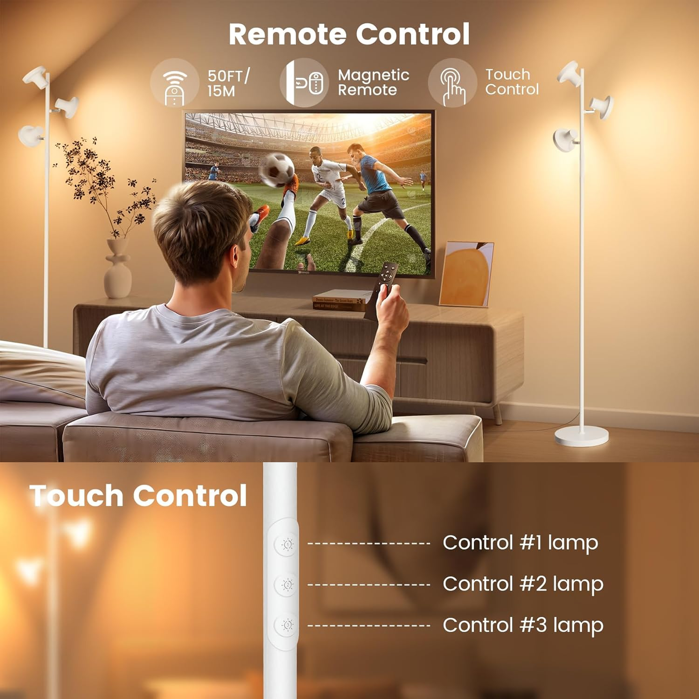 SIBRILLE 3-Head LED Tree Floor Lamp