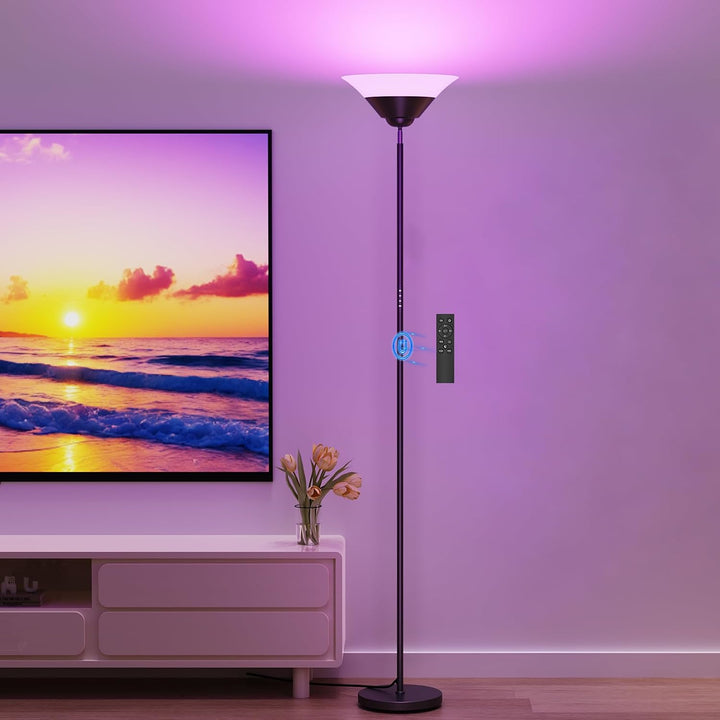 SIBRILLE 30W Torchiere Floor Lamp B - Black (RGB)