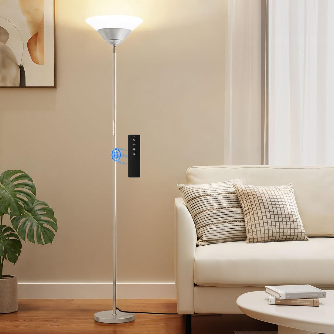 SIBRILLE 30W Torchiere Floor Lamp with Remote – B detail