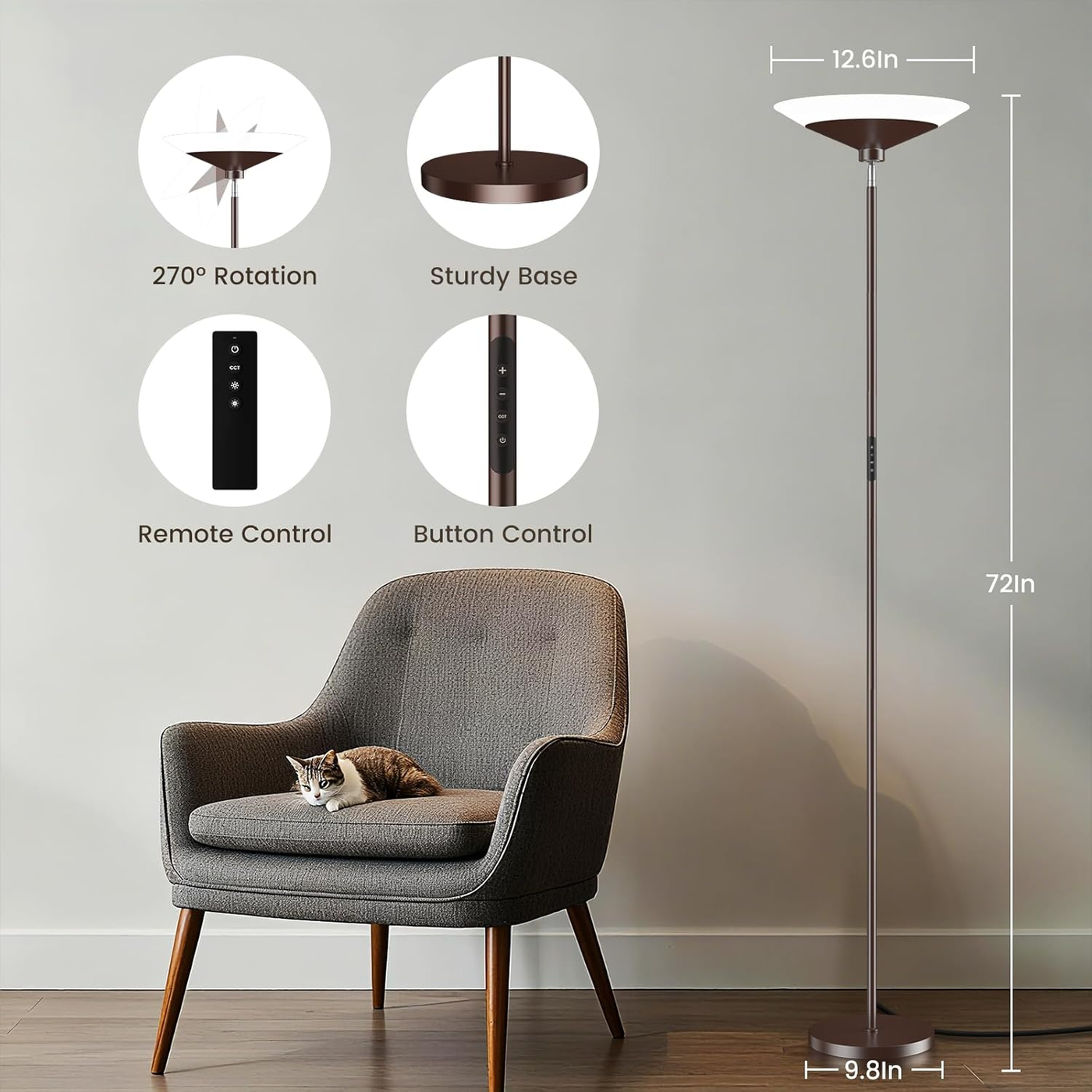 SIBRILLE LED Torchiere Floor Lamp