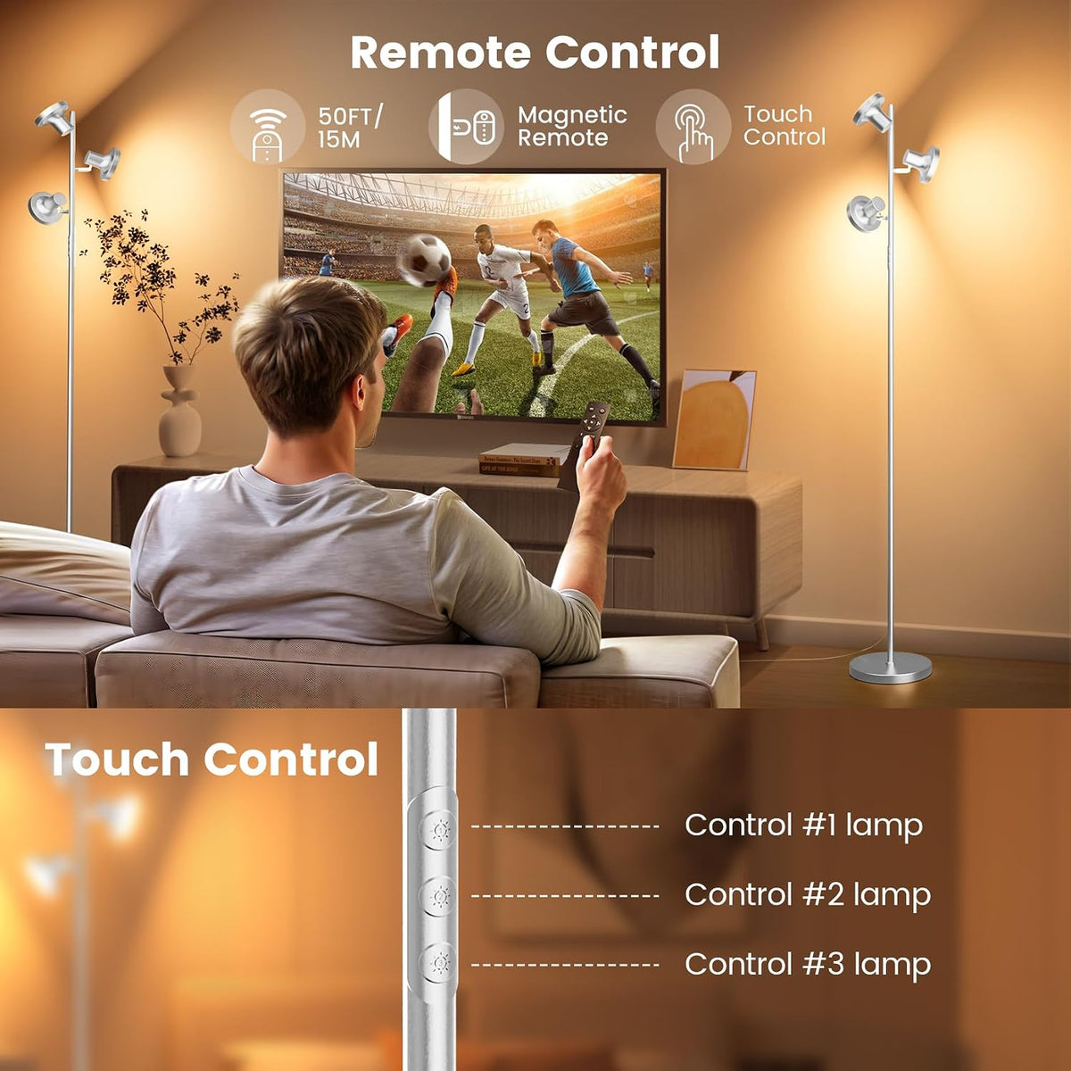 SIBRILLE 3-Head LED Tree Floor Lamp