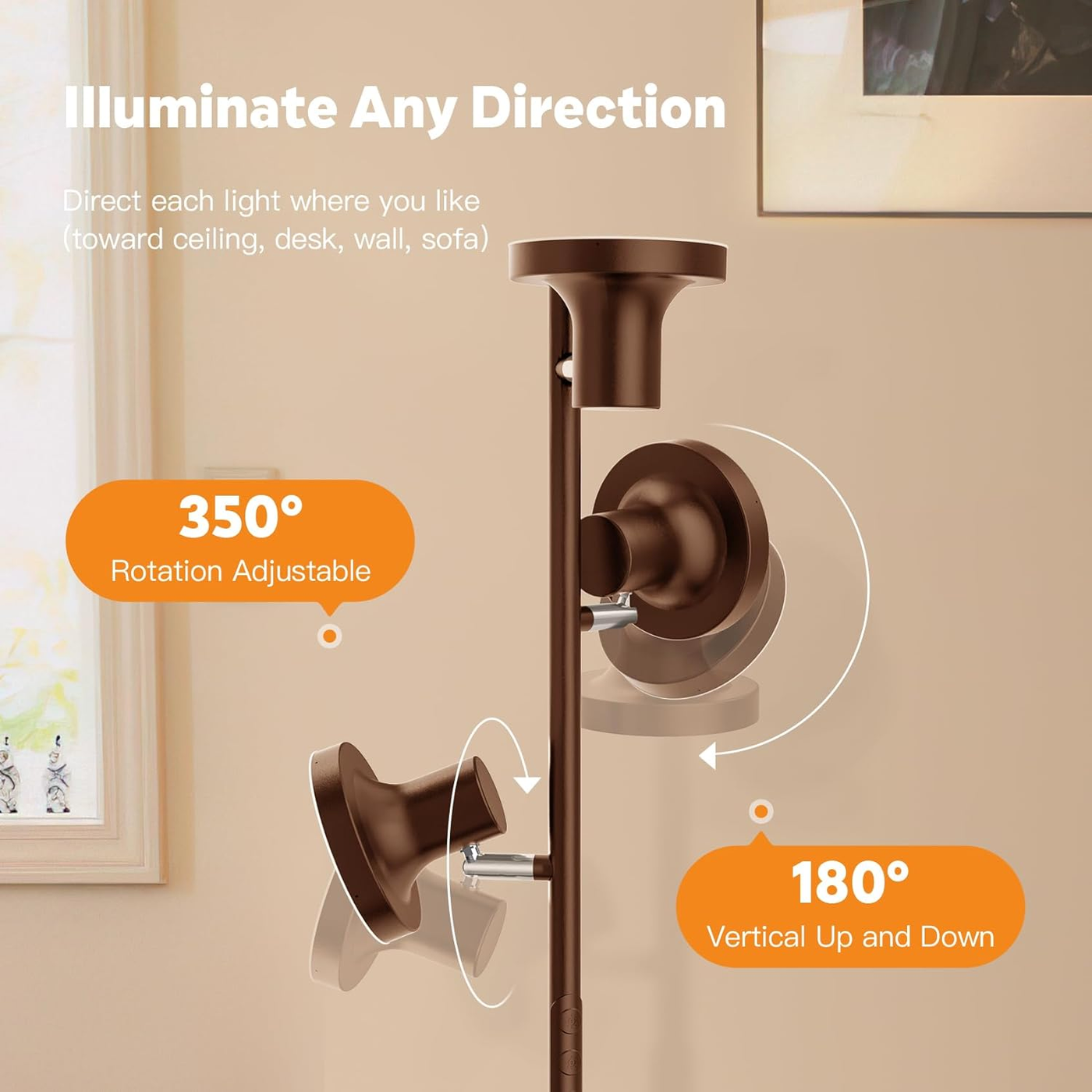 SIBRILLE 3-Head LED Tree Floor Lamp orange gallery image 5